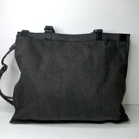 ROCK REVIVAL Aged Black Studded Denim Messenger Crossbody Laptop Bag NWT Unisex - Picture 4 of 9